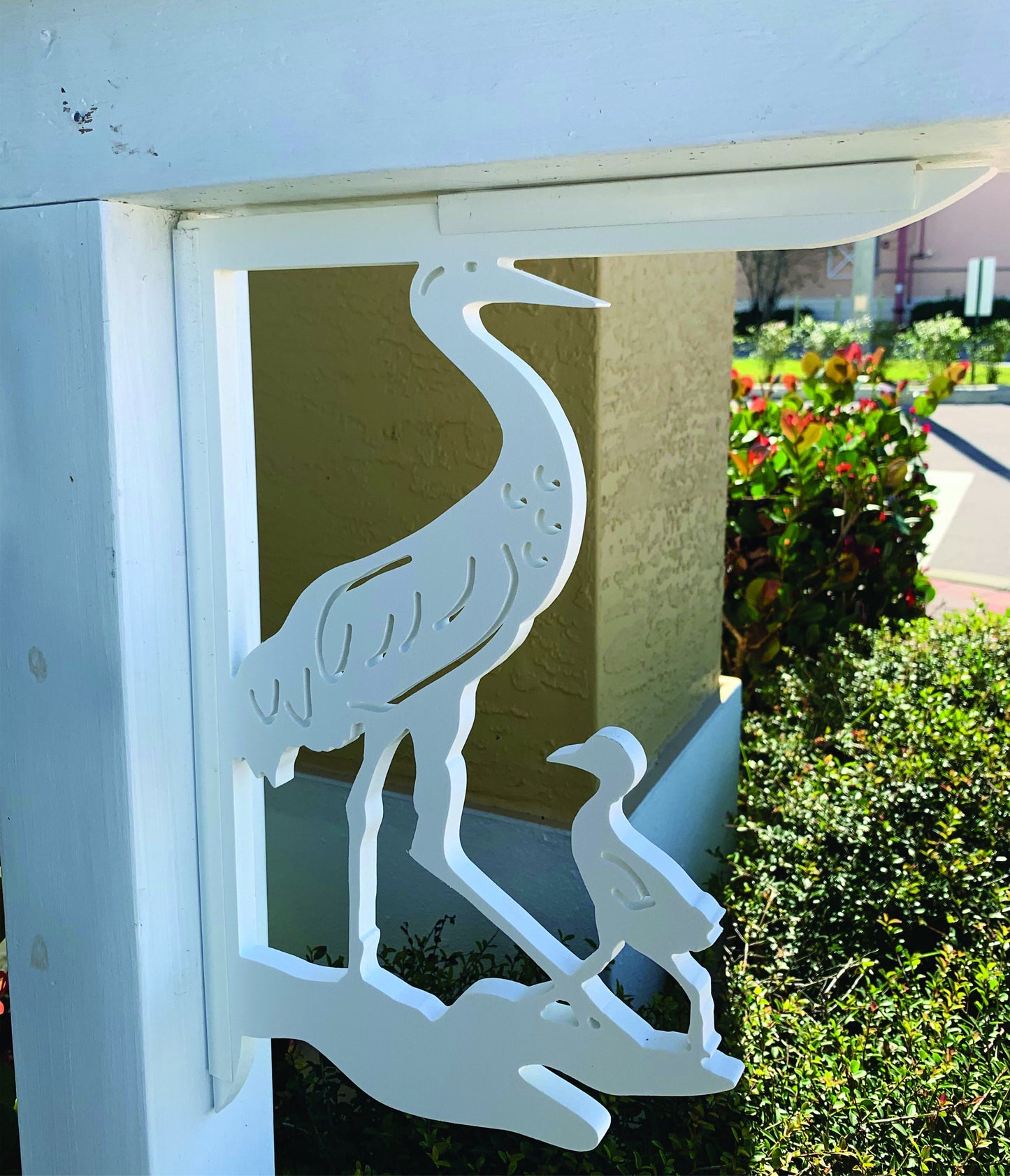 Sandhill Crane Mailbox Bracket - Coastal Outdoor Decor, Medium 12x16