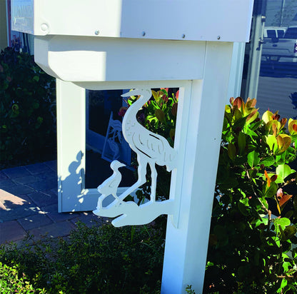 Sandhill Crane Mailbox Bracket - Coastal Outdoor Decor, Medium 12x16