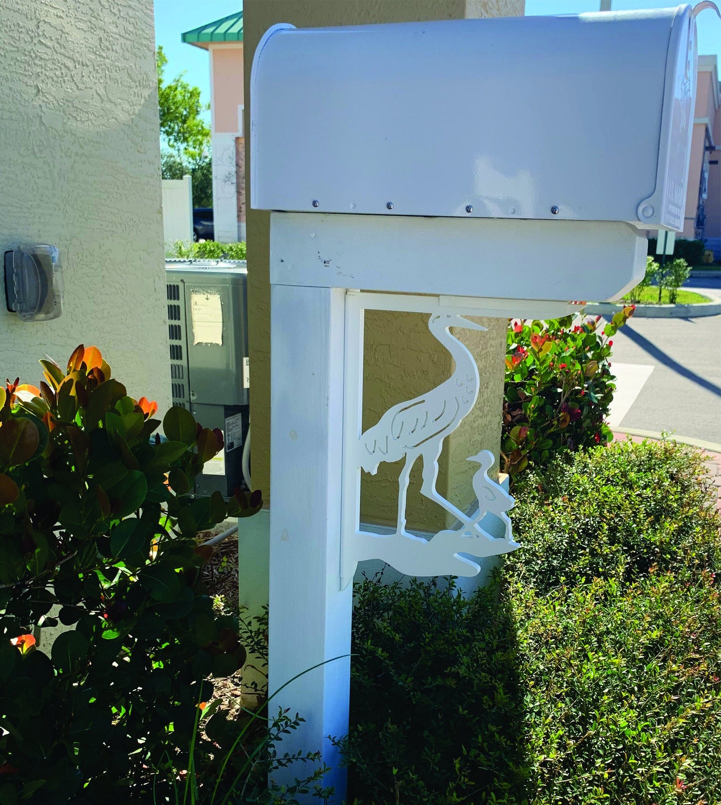 Sandhill Crane Mailbox Bracket - Coastal Outdoor Decor, Medium 12x16