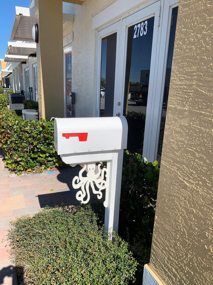 Octopus Mailbox Bracket - Coastal Outdoor Decor, Custom Size Available