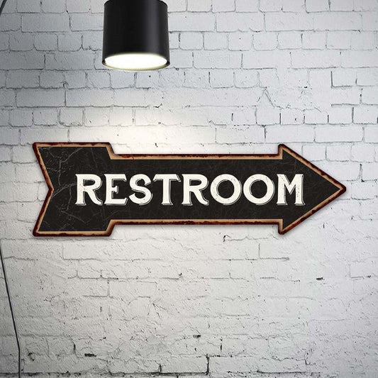 Restroom Sign, Restroom Right Arrow Sign, Vintage Looking Decor, Restaurant Diner Shop Bar Store Club Hall Bathroom 105170003003