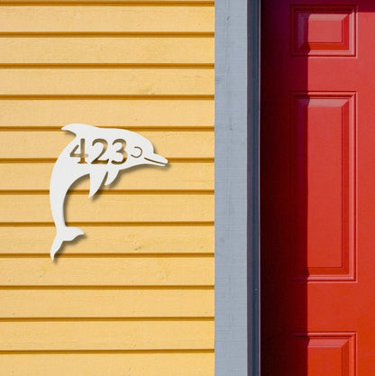 Dolphin Address Plaque - Coastal Outdoor Home Number Sign