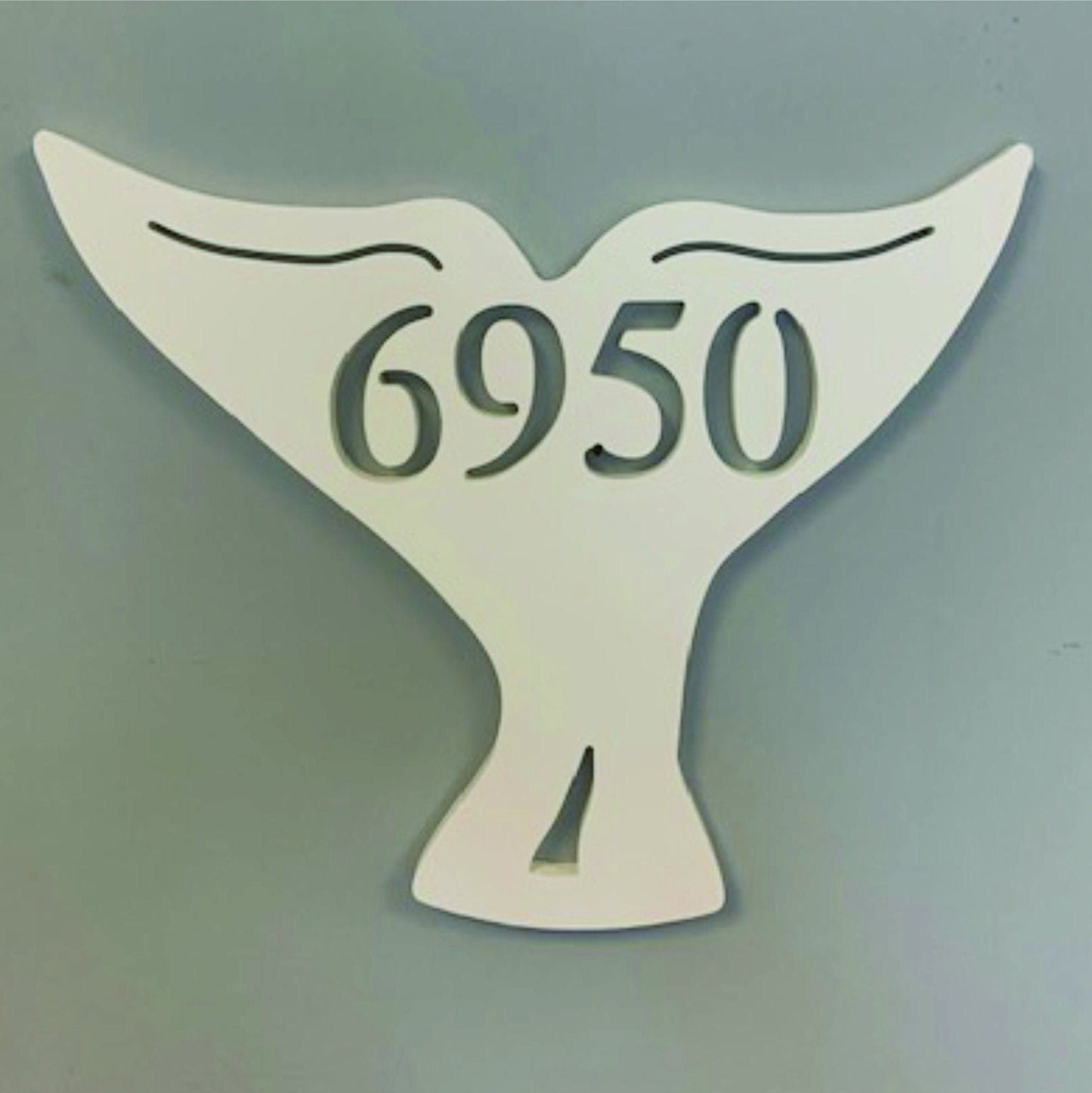Whale Tail Address Plaque - Personalized Coastal House Number Sign
