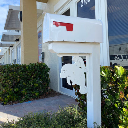 Manatee Mailbox Bracket - Coastal Outdoor Decor (12x16 inch)