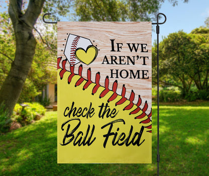 Softball Family Garden Flag, Ball Field, Sports Season Decor