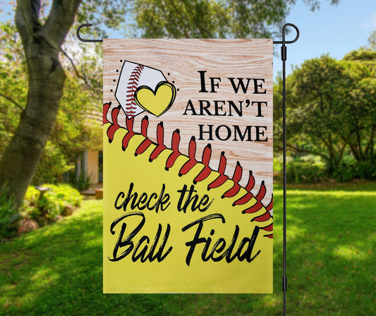 Softball Family Garden Flag, Ball Field, Sports Season Decor