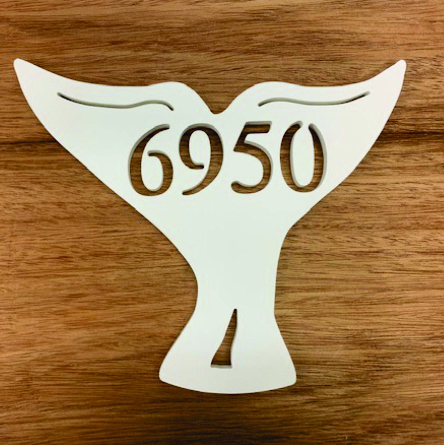 Whale Tail Address Plaque - Personalized Coastal House Number Sign