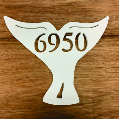 Whale Tail Address Plaque - Personalized Coastal House Number Sign