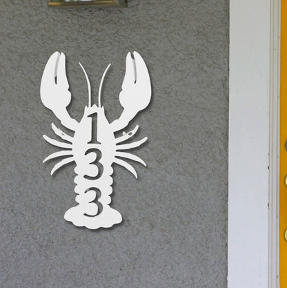 Lobster Address Plaque - Custom House Number Sign, Coastal Decor