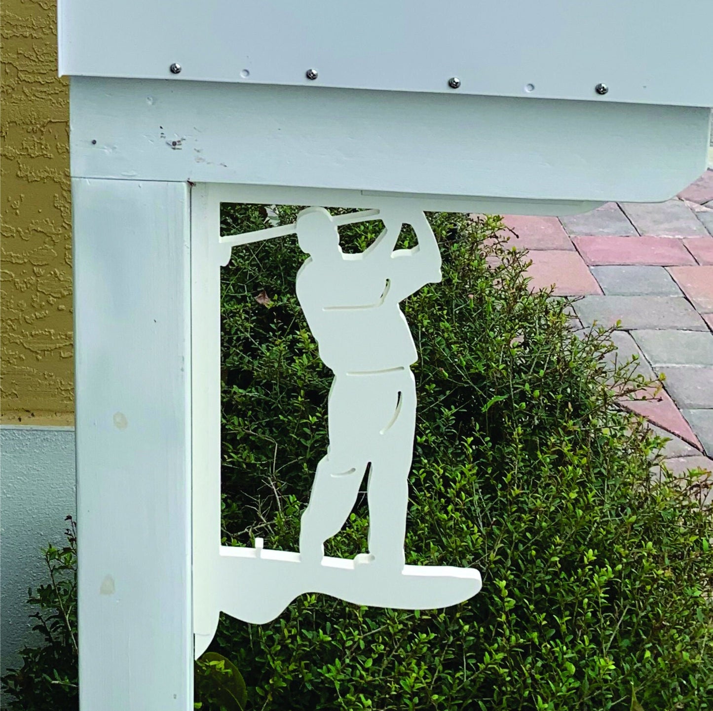 Golfer Mailbox Bracket - Medium PVC Coastal Decor (12x16 inch)