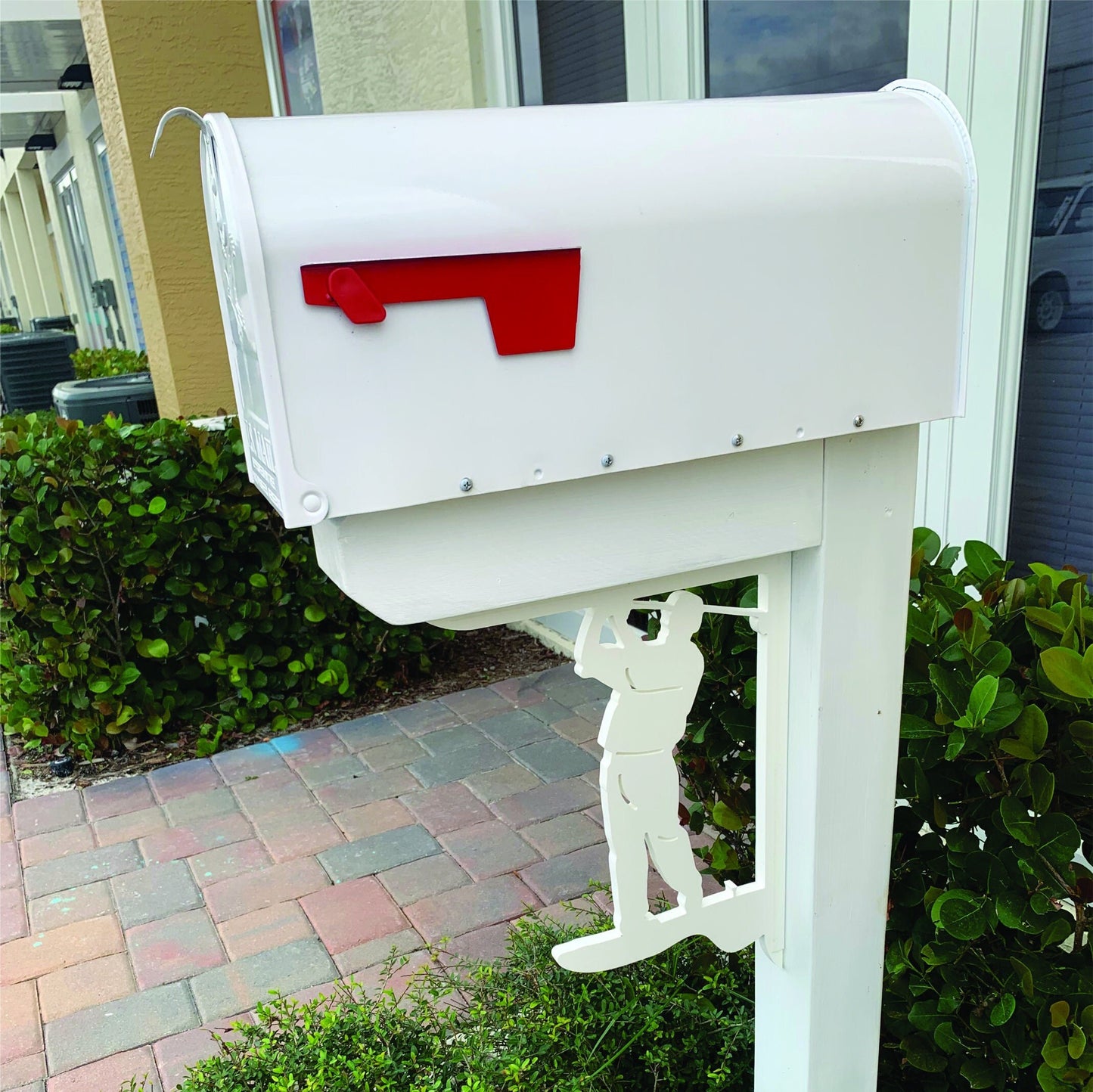Golfer Mailbox Bracket - Medium PVC Coastal Decor (12x16 inch)