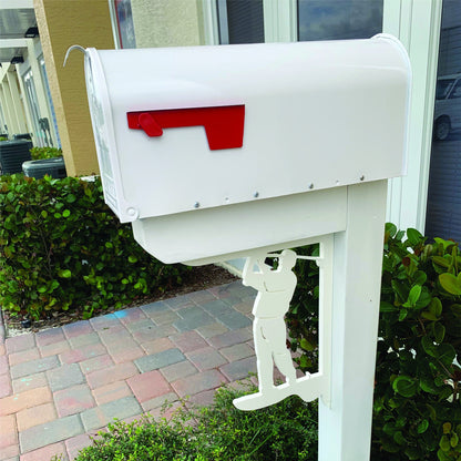 Golfer Mailbox Bracket - Medium PVC Coastal Decor (12x16 inch)