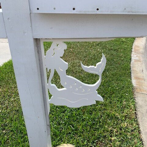 Mermaid Mailbox Bracket - Coastal Outdoor Decor, 12x16 inch