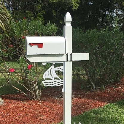 Sailboat Mailbox Bracket - Coastal Outdoor Decor, 12x16 inch