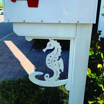 Mailbox Bracket  - Seahorse Medium 12x16 inch, Custom Mailbox, Coastal, Bracket, Outdoor Decor, Mailbox & Post Not Included