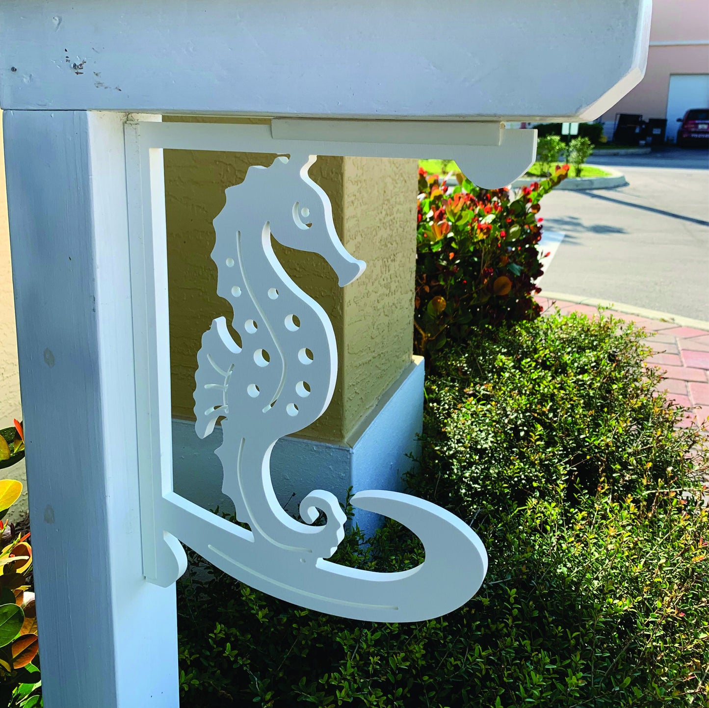 Mailbox Bracket  - Seahorse Medium 12x16 inch, Custom Mailbox, Coastal, Bracket, Outdoor Decor, Mailbox & Post Not Included