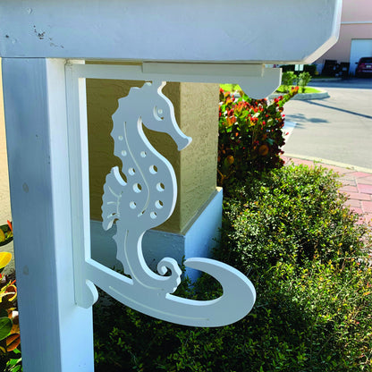 Mailbox Bracket  - Seahorse Medium 12x16 inch, Custom Mailbox, Coastal, Bracket, Outdoor Decor, Mailbox & Post Not Included