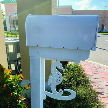 Mailbox Bracket  - Seahorse Medium 12x16 inch, Custom Mailbox, Coastal, Bracket, Outdoor Decor, Mailbox & Post Not Included