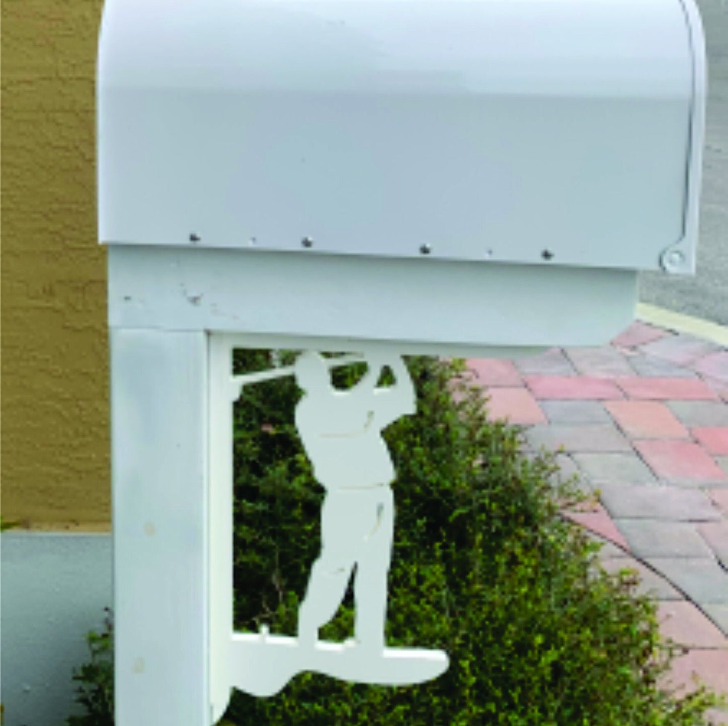 Golfer Mailbox Bracket - Medium PVC Coastal Decor (12x16 inch)