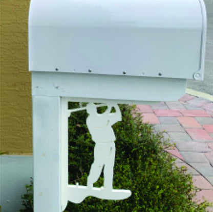 Golfer Mailbox Bracket - Medium PVC Coastal Decor (12x16 inch)