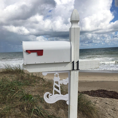 Lighthouse Mailbox Bracket - Coastal Outdoor Decor, 12x16 inch