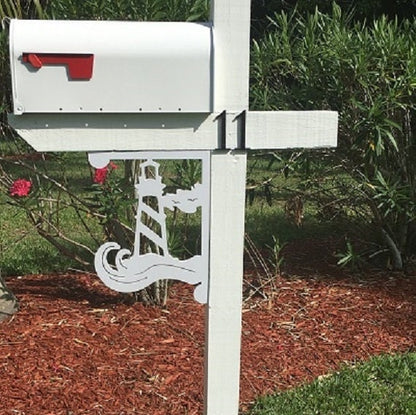 Lighthouse Mailbox Bracket - Coastal Outdoor Decor, 12x16 inch