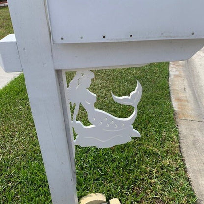 Mermaid Mailbox Bracket - Coastal Outdoor Decor, 12x16 inch