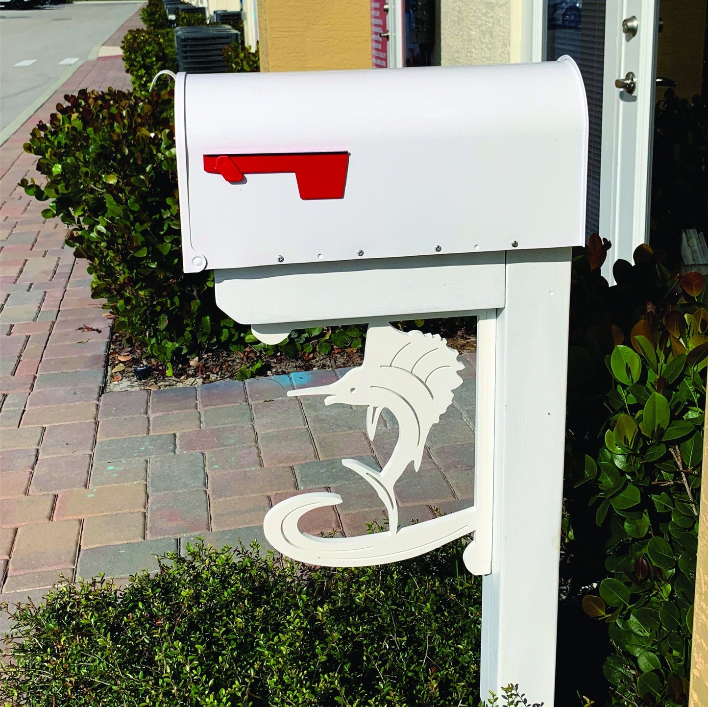 Sailfish Mailbox Bracket - Coastal Outdoor Decor, 12x16 inch
