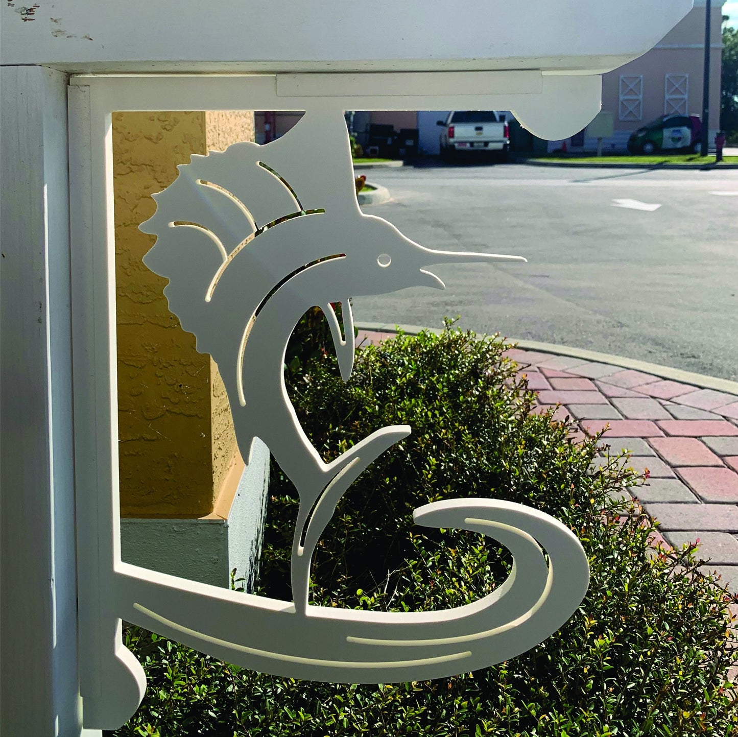 Sailfish Mailbox Bracket - Coastal Outdoor Decor, 12x16 inch