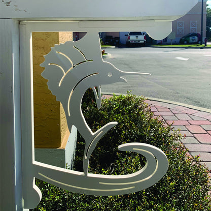 Sailfish Mailbox Bracket - Coastal Outdoor Decor, 12x16 inch
