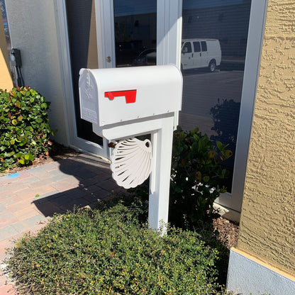 Seashell Mailbox Bracket - Coastal Outdoor Decor, 12x16 inch