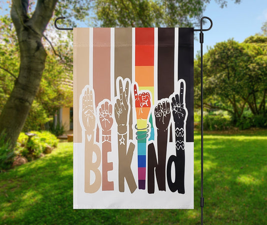 Be Kind ASL Ally Garden Flag, Diversity, LGBTQ, Equality