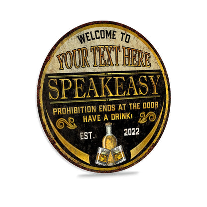 Personalized Speakeasy Sign, Prohibition Decor, Gift For Him, Father's Day Gift, Bar Wall Art, Custom Bar Decor, Prohibition Wall Art