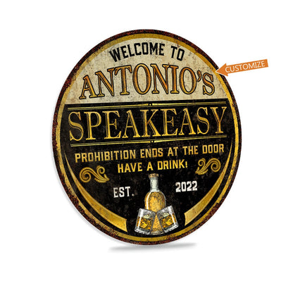 Personalized Speakeasy Sign, Prohibition Decor, Gift For Him, Father's Day Gift, Bar Wall Art, Custom Bar Decor, Prohibition Wall Art