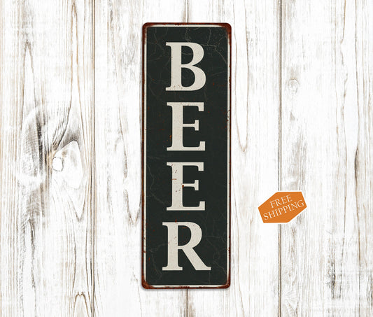Beer Sign, Vertical Vintage Looking BarSign, Pub Tavern Saloon Speak Easy, Home Bar Decor, Man Cave 106180062007