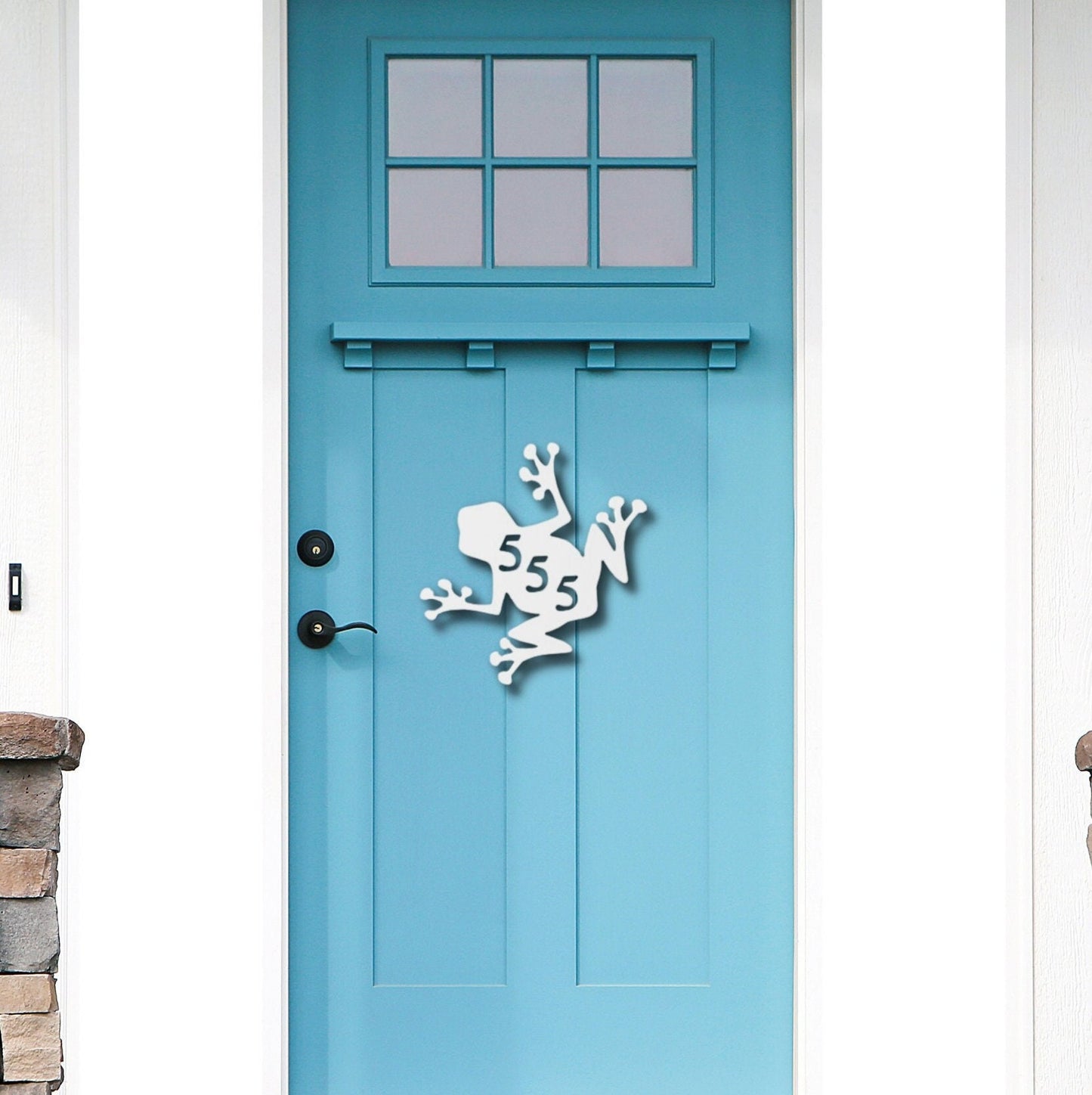 Frog Address Plaque - Coastal House Number Sign, Outdoor Decor