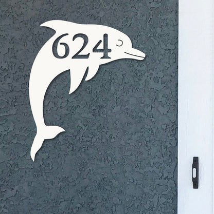Dolphin Address Plaque - Coastal Outdoor Home Number Sign