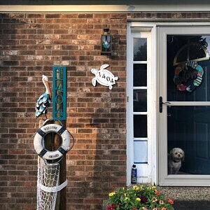Turtle Address Plaque - Personalized Coastal Outdoor Sign