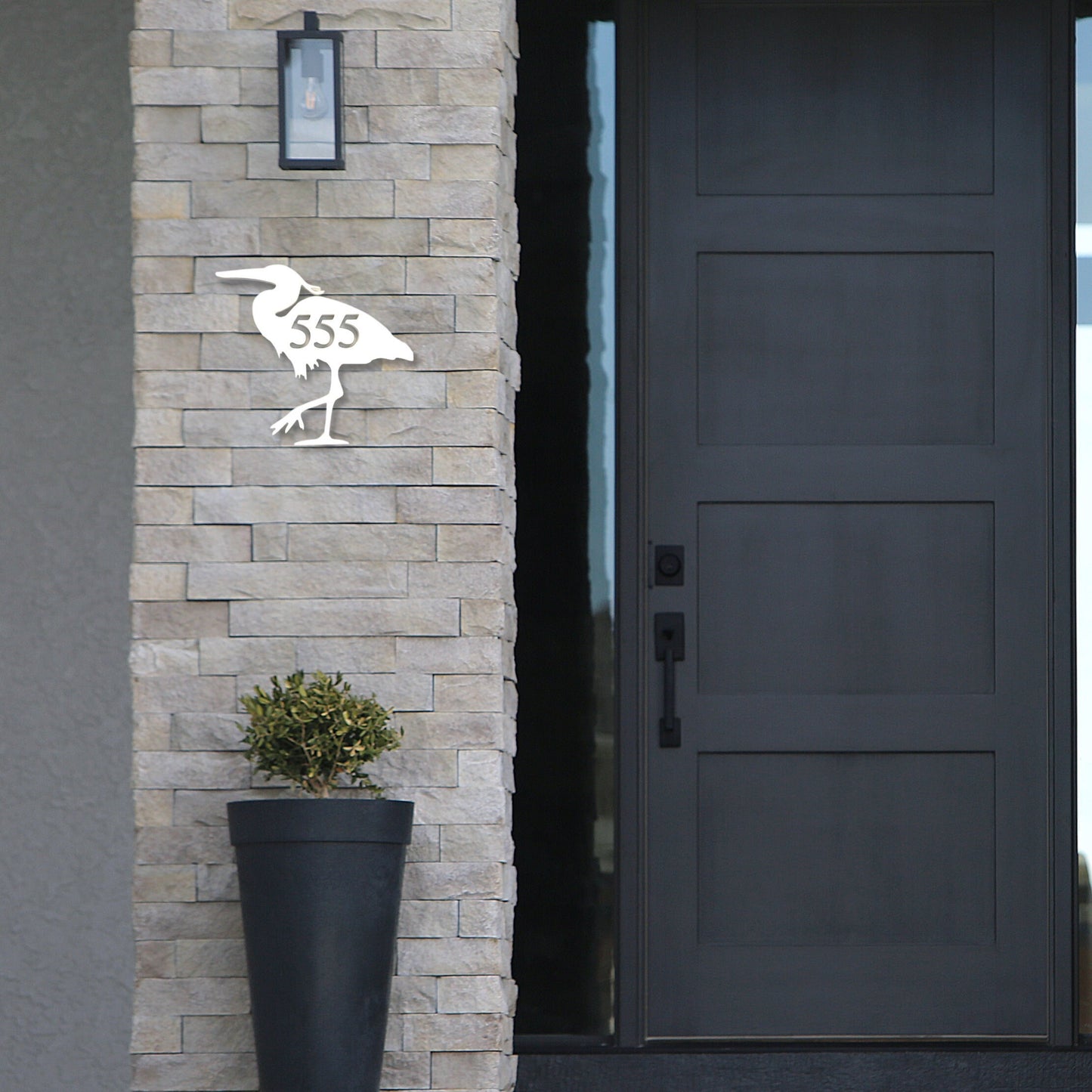 Heron Address Plaque - Custom Coastal House Number Sign