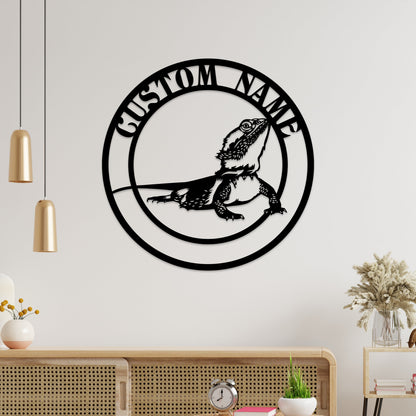 Personalized Bearded Dragon Metal Sign with LED Lights