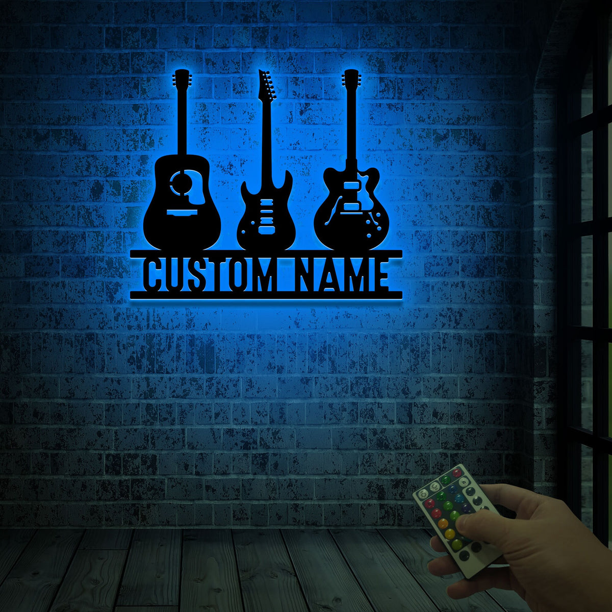 Personalized Guitar Metal Art, LED Music Room Wall Decor