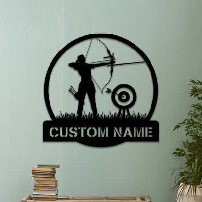 Custom Archery Metal LED Sign, Archer Name Wall Art