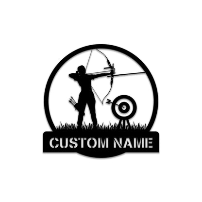 Custom Archery Metal LED Sign, Archer Name Wall Art