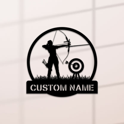 Custom Archery Metal LED Sign, Archer Name Wall Art