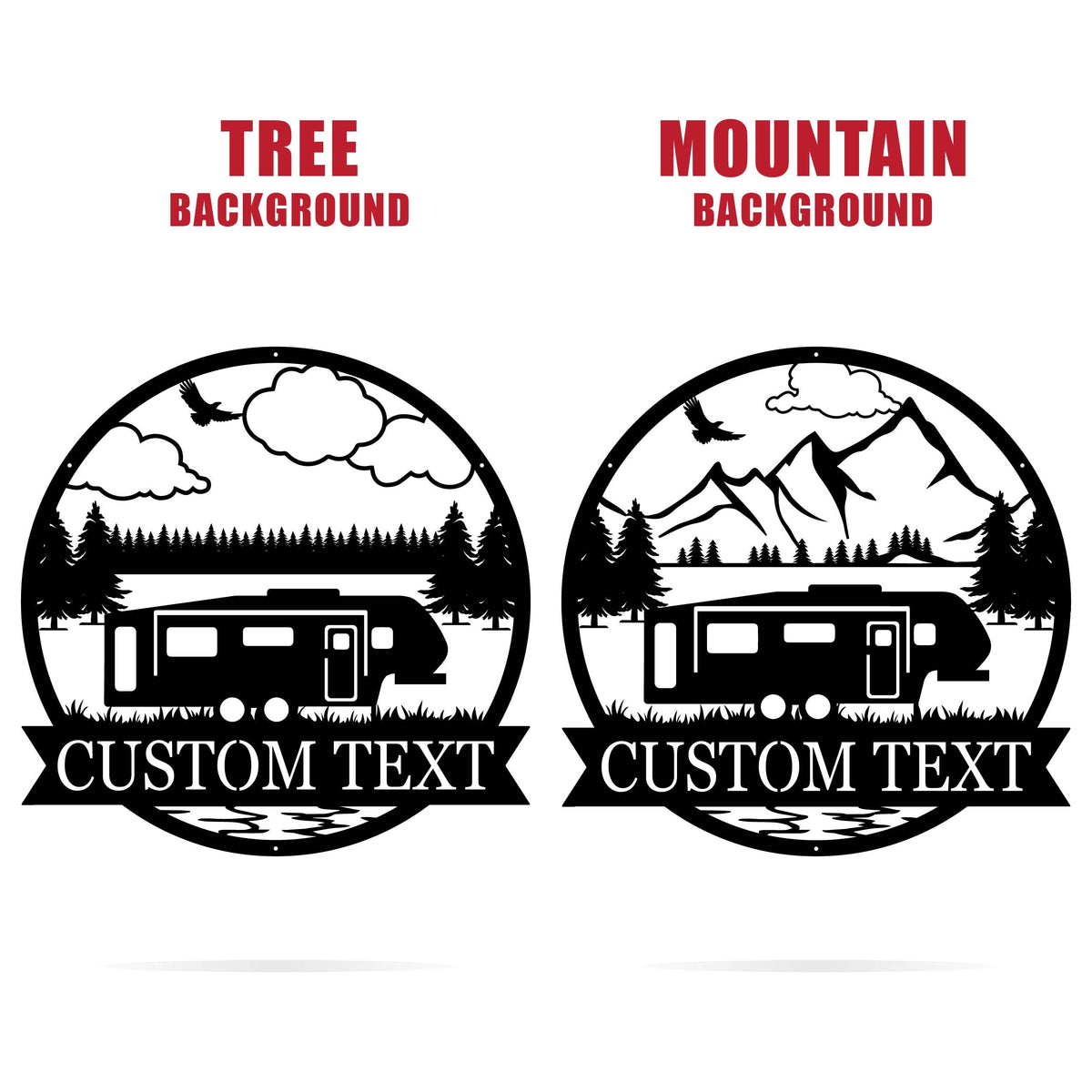 Custom Fifth Wheel Camper RV Sign | Metal Outdoor Camping Sign | Family Camp Sign | Mountain Camping | Sign for Campers Custom Campsite Sign