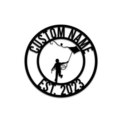 Custom Kite Flying Metal Sign with LED Lights, Game Room Decor