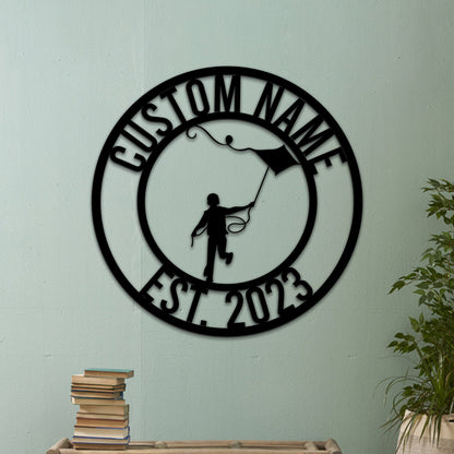 Custom Kite Flying Metal Sign with LED Lights, Game Room Decor