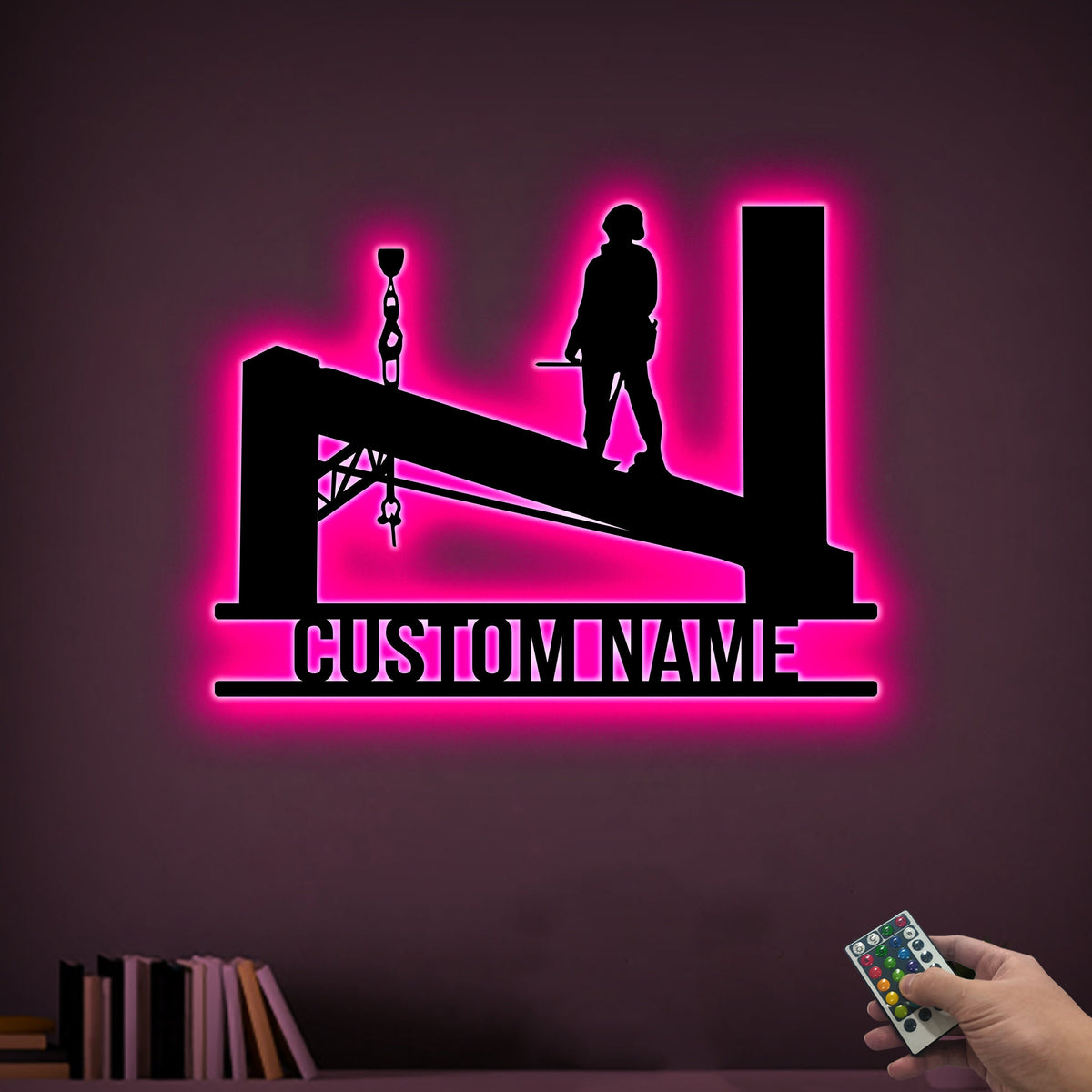 Custom Ironworker Metal Sign Led Lights, Welder Name Sign, Ironworker Home Decor, Welder Wall Hanging Xmas Birthday Gift for Ironworker Dad