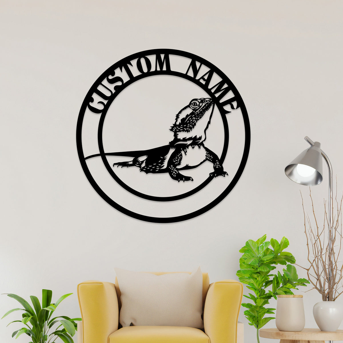 Personalized Bearded Dragon Metal Sign with LED Lights