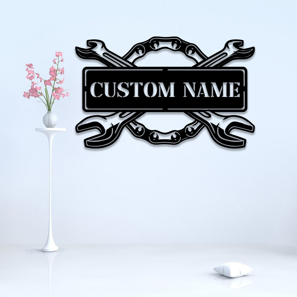Custom Garage Metal Sign with LED Lights, Personalized Workshop Decor